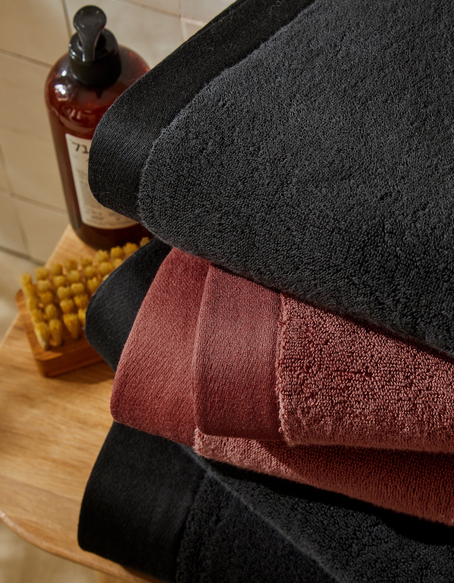 Serviette de bain moelleuse - Noir