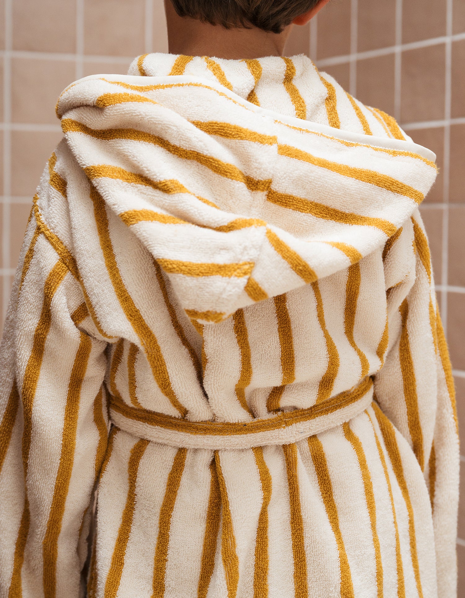 Bademantel Kind - Kleine Gelbe Streifen