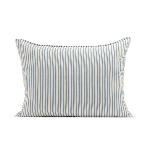 Maxi housse de coussin Gaze de coton - Rayure Vintage Bleue