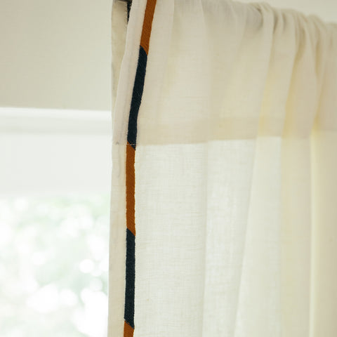 Rideau Comporta - Lin brodé - Blanc