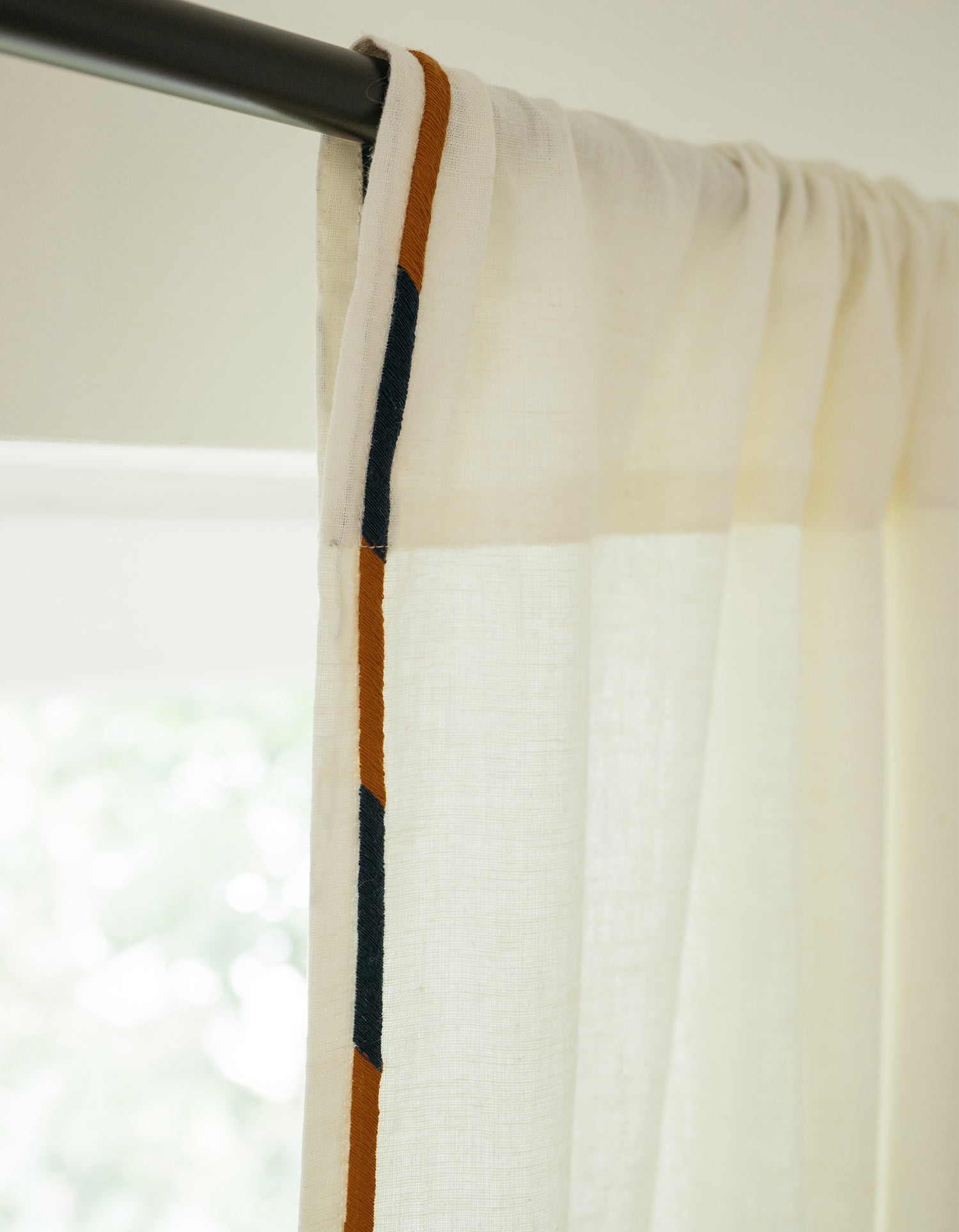 Comporta gordijn – Geborduurd linnen - Wit