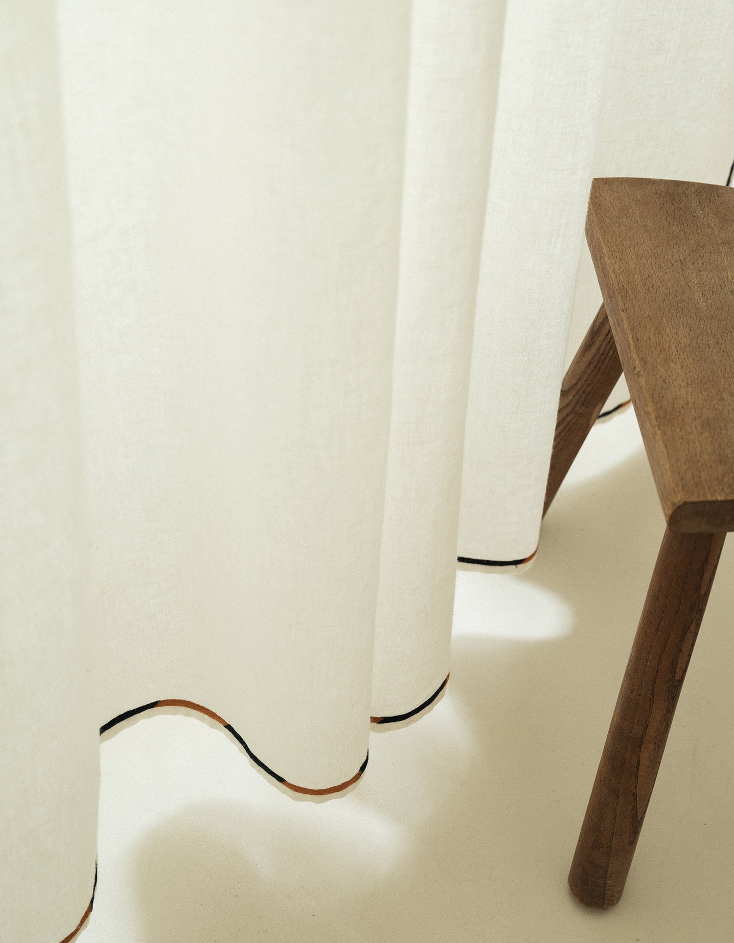 Comporta gordijn – Geborduurd linnen - Wit