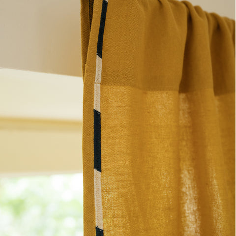 Tenda Comporta – Lino ricamato - Giallo Ocra