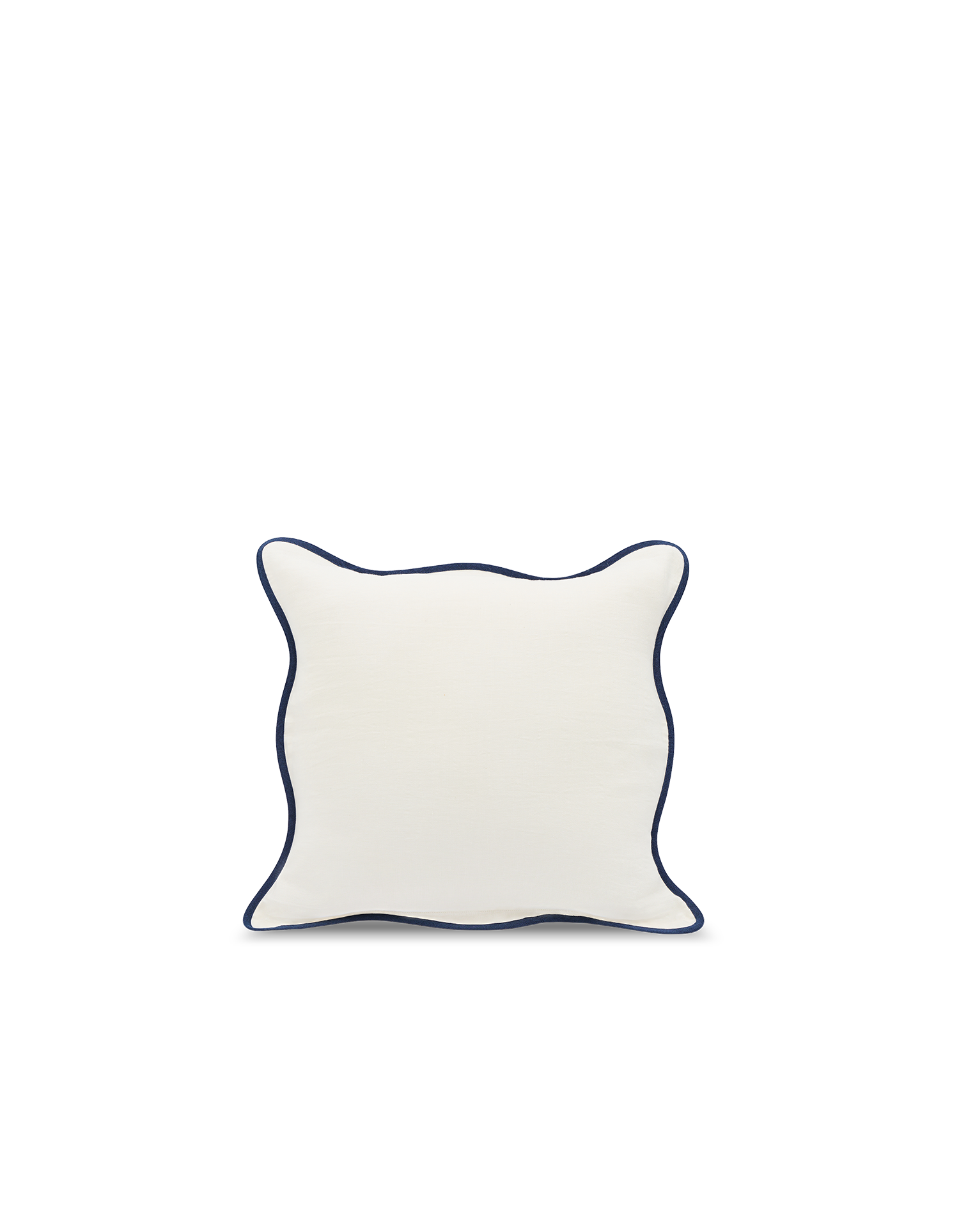Housse de coussin carré Festonnée -  Blanc / Bleu