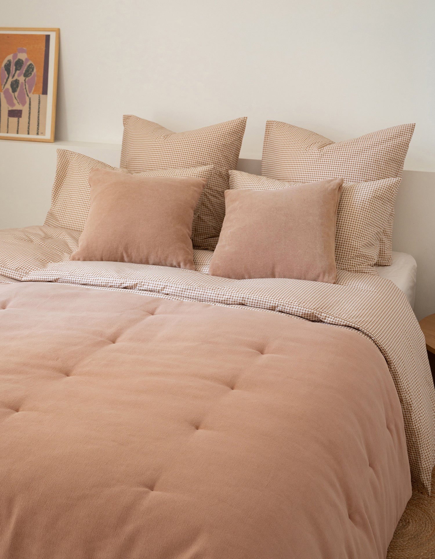 Boutis Copriletto in Velluto - Beige
