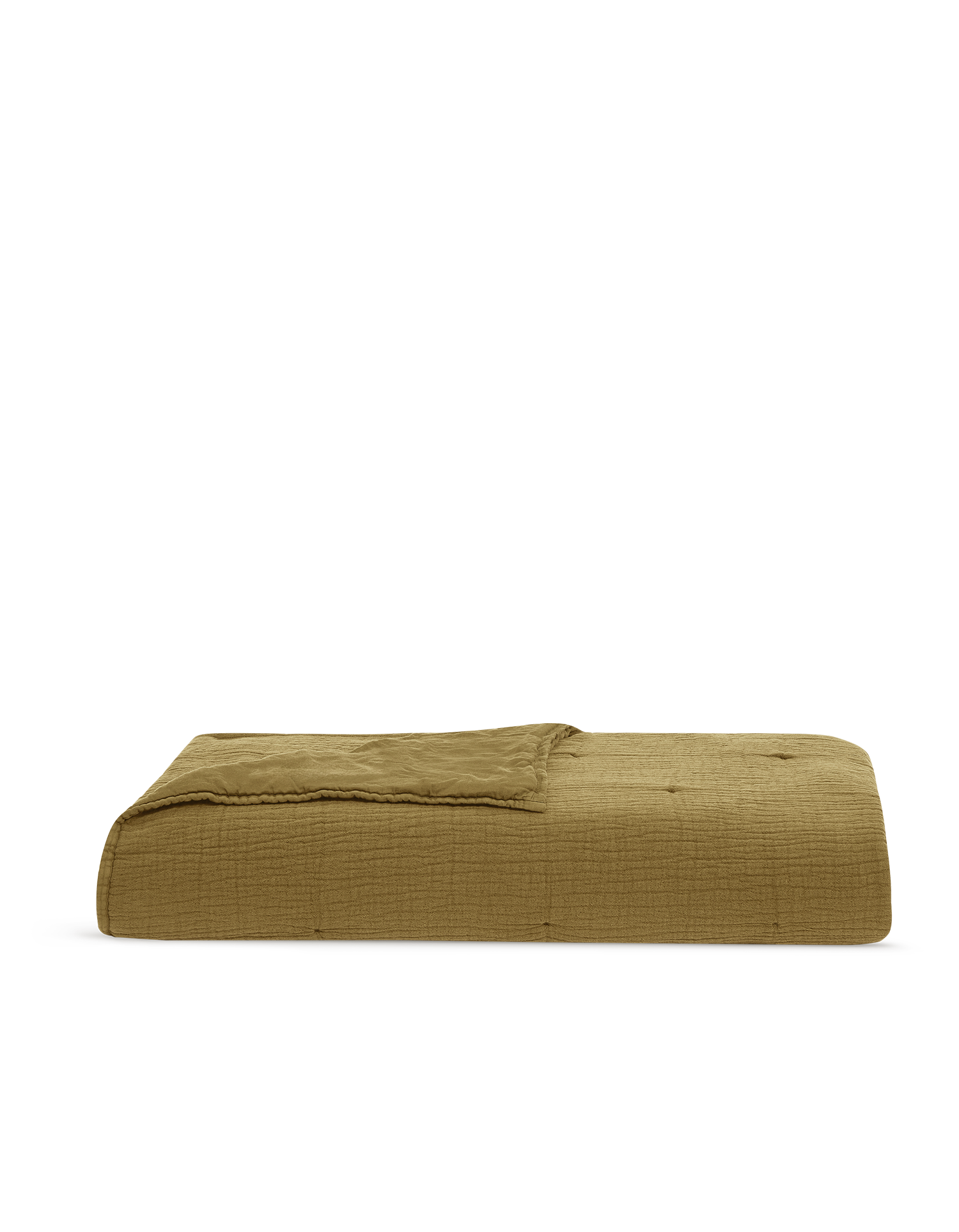 De gewassen satijnen Quilt - Okergoud