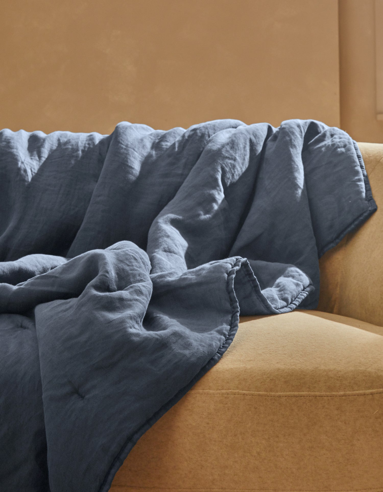 Soft French linen plaid - Blue