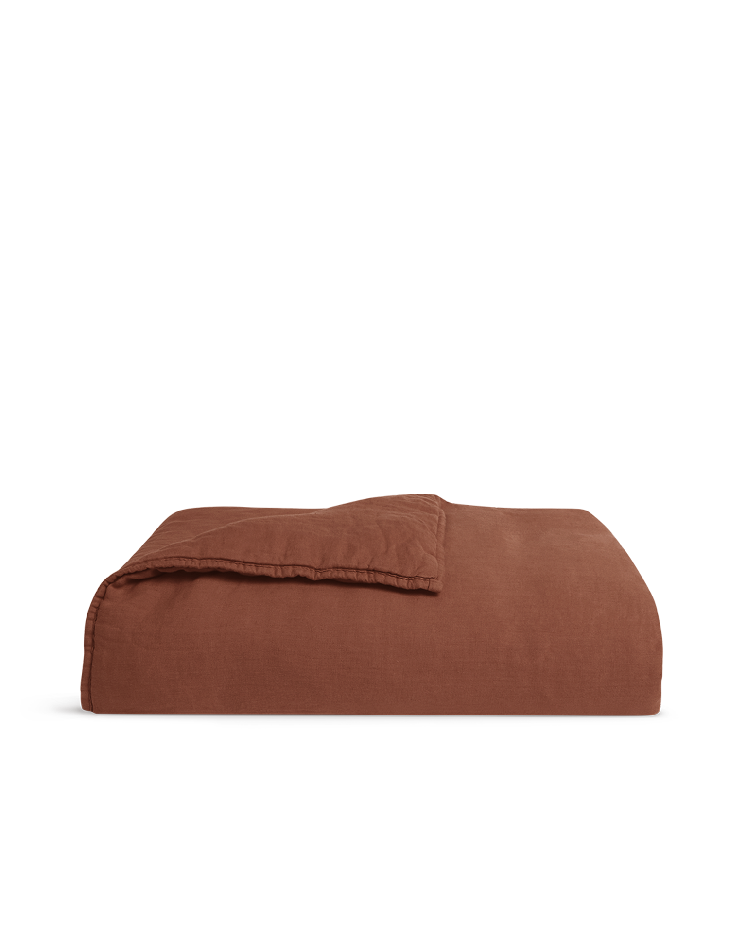 Gewassen linnen plaid - Terracotta