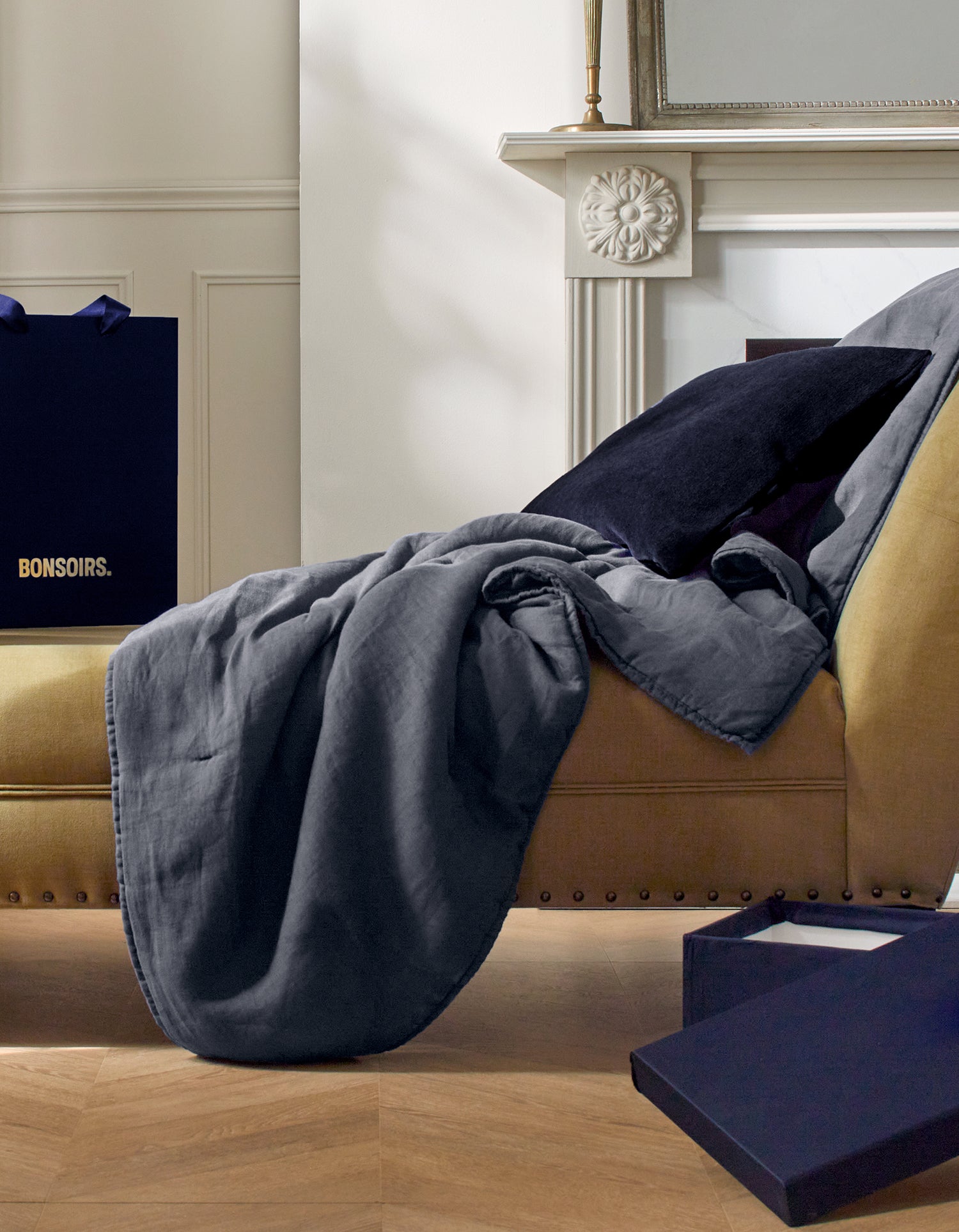 Soft French linen plaid - Blue