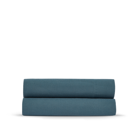 Drap housse Gaze de coton double épaisseur - Bleu Pétrole