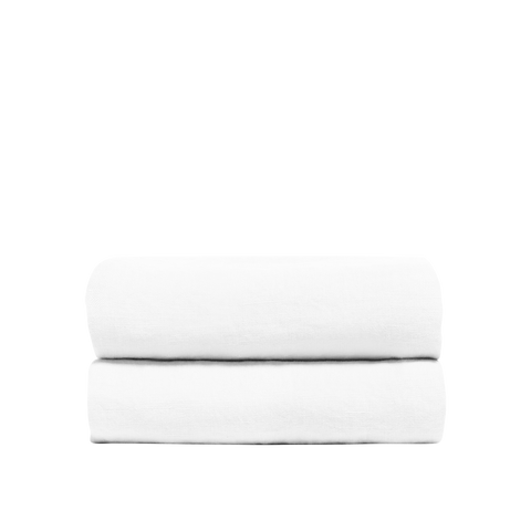 Lenzuolo con angoli in Lino lavato francese - Bianco