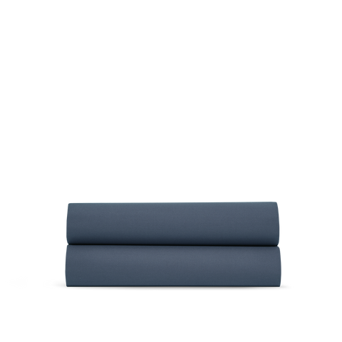 Drap plat Percale de coton 120 fils - Bleu Encre