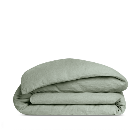 Housse de couette Lin lavé français - Juste Le Vert Doux