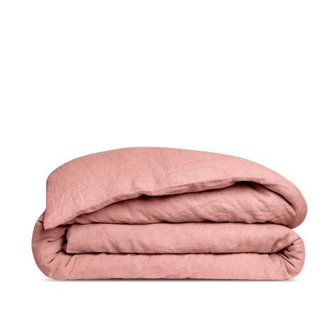 Housse de couette Lin lavé français - Juste Le Vieux Rose