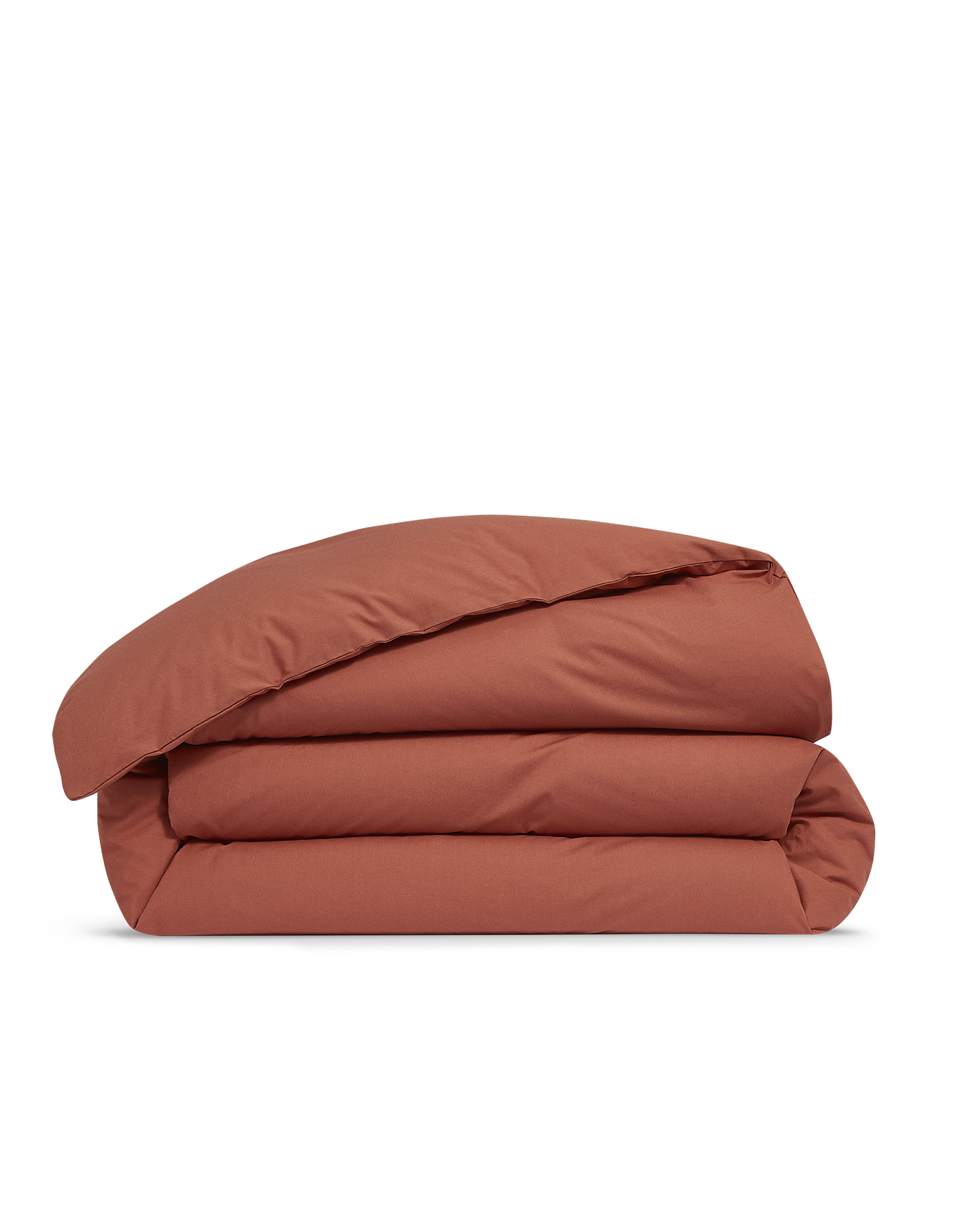 Housse de couette Percale de coton 120 fils - Terre Cuite