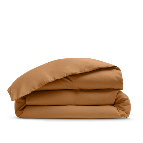 Housse de couette Percale de coton 120 fils - Tabac