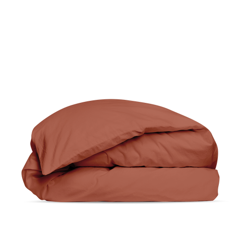 Dekbedovertrek Perkal katoen 120 draden - Terracotta