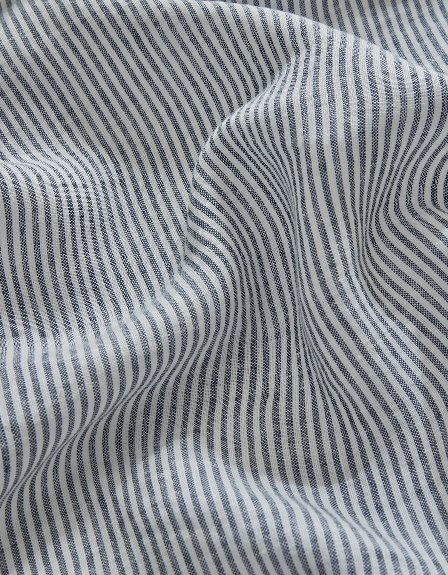 Taies d'oreiller Lin lavé français x2 - Juste Le Rayé Marine