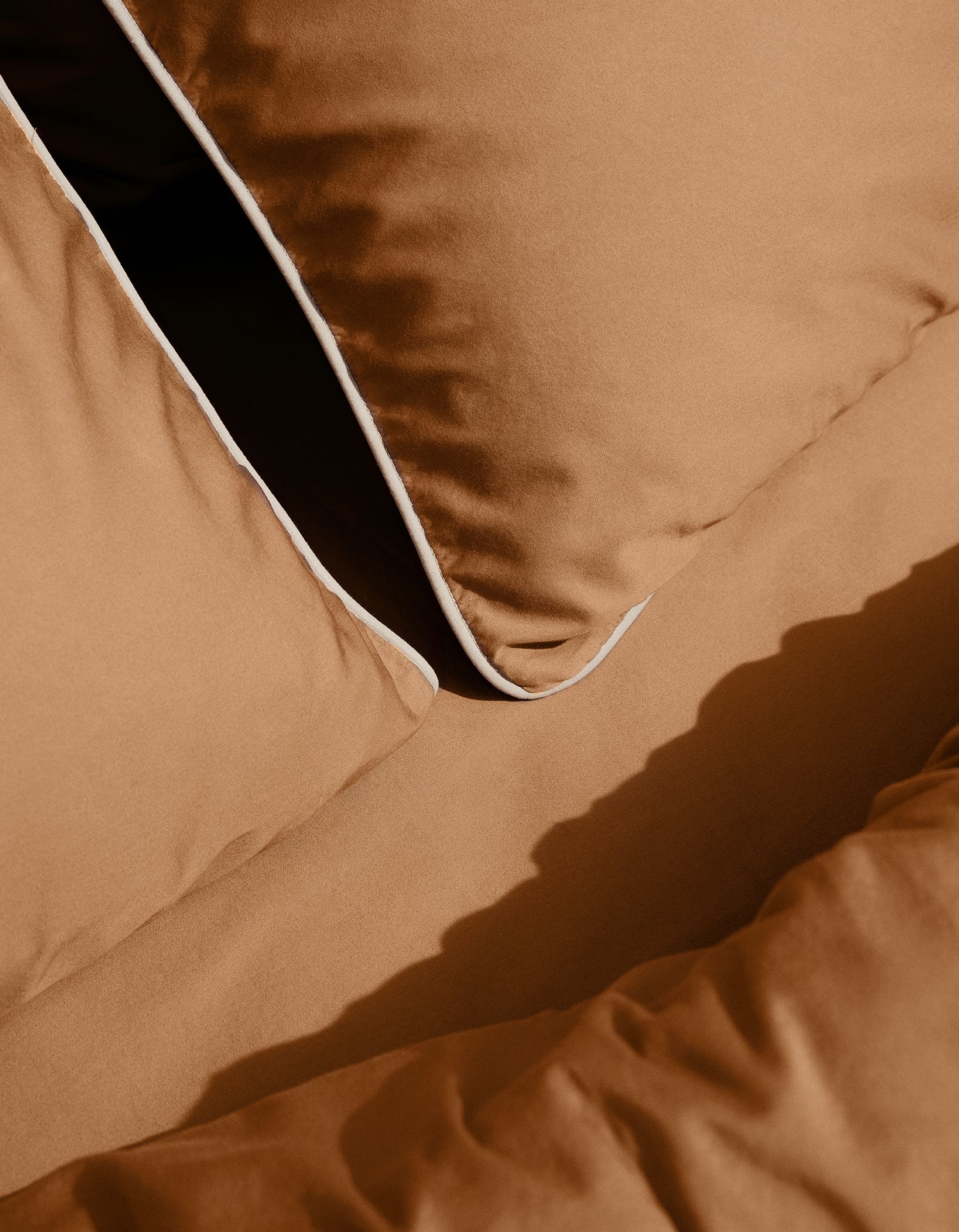 Housse de couette Percale de coton 120 fils - Tabac
