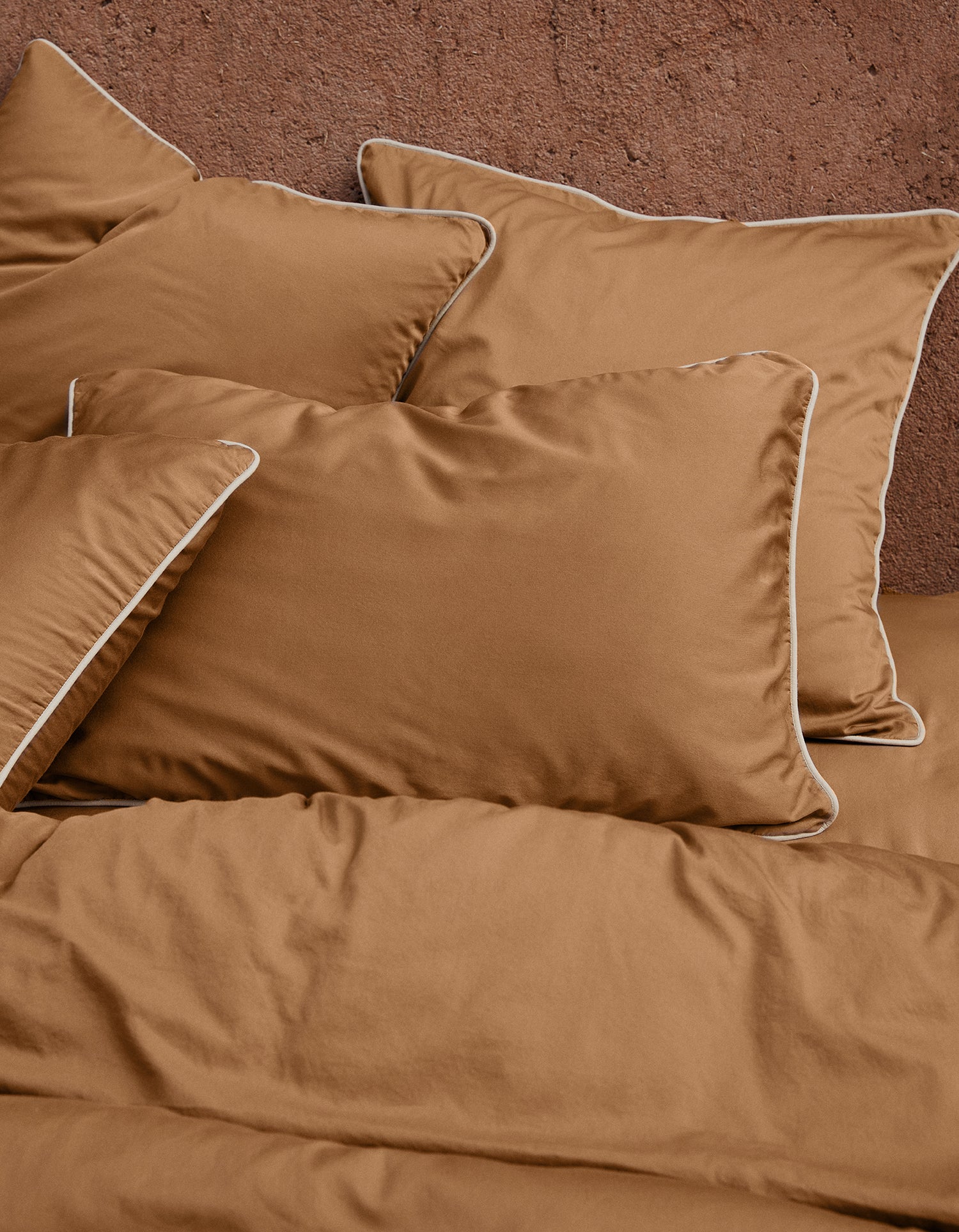 Housse de couette Percale de coton 120 fils - Tabac