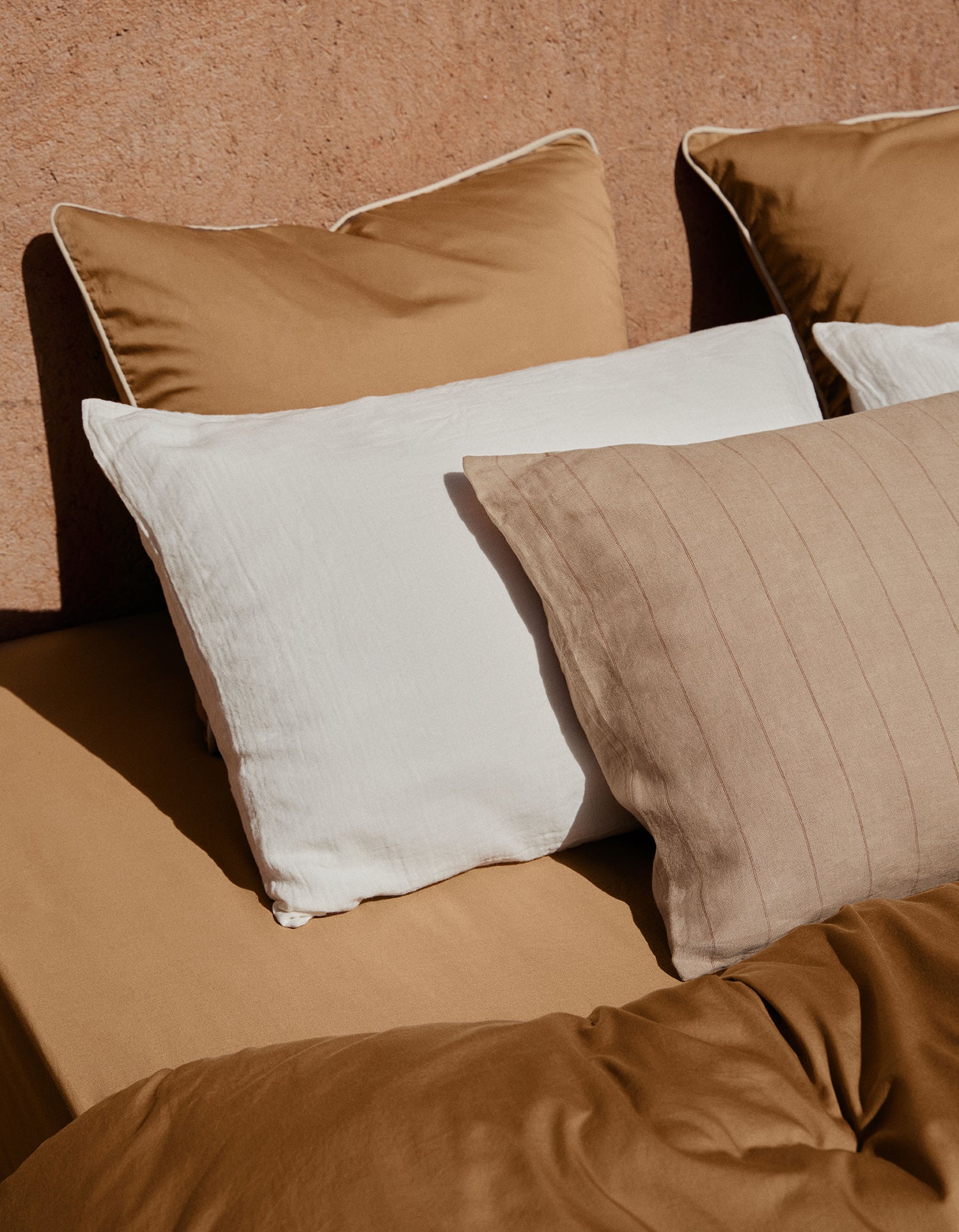 Housse de couette Percale de coton 120 fils - Tabac
