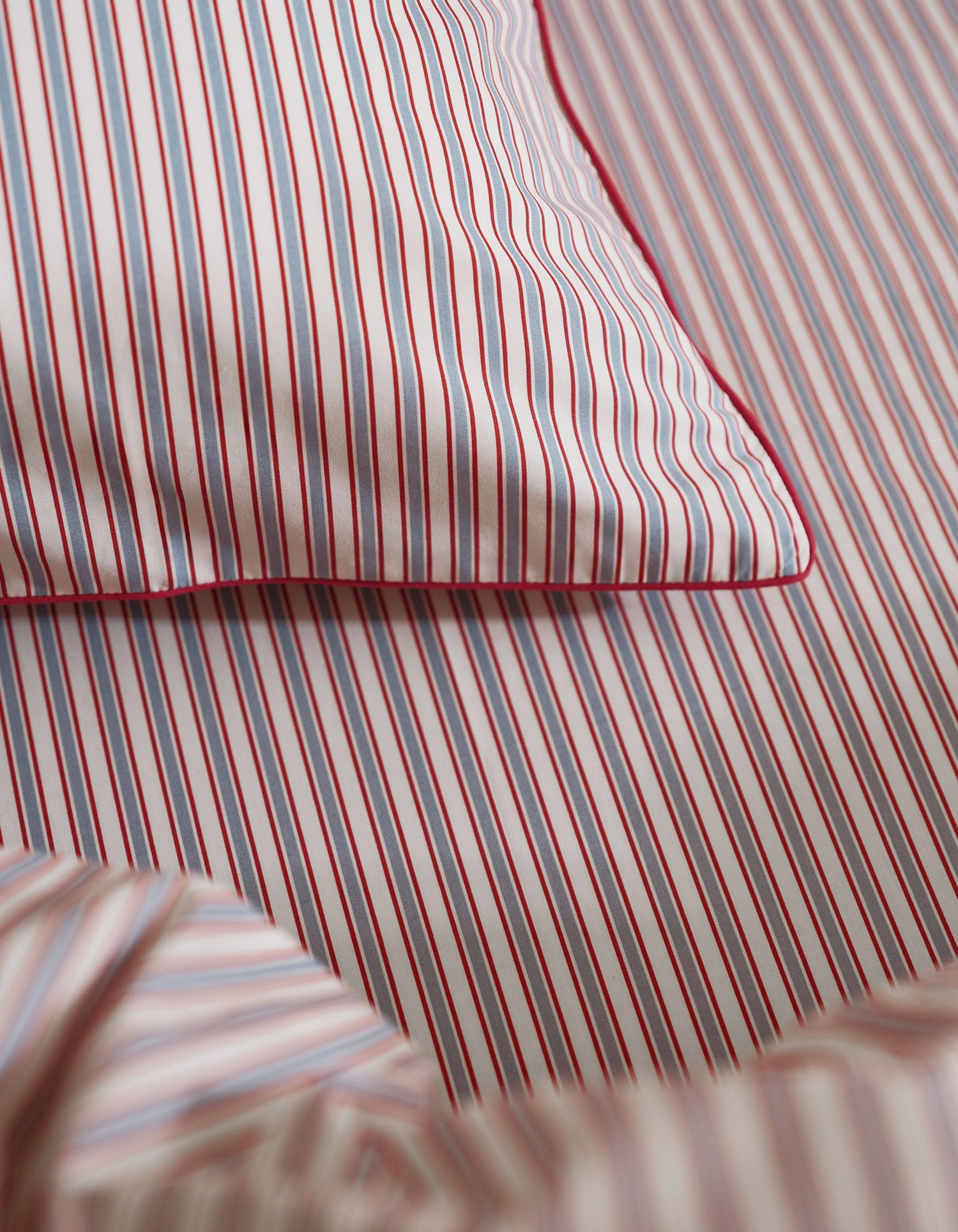 Copripiumino in Cotone percalle a 120 fili - Righe Blu Retro