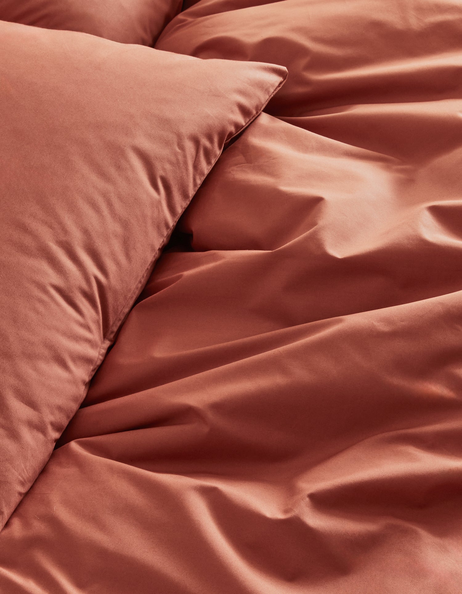 Housse de couette Percale de coton 120 fils - Terre Cuite