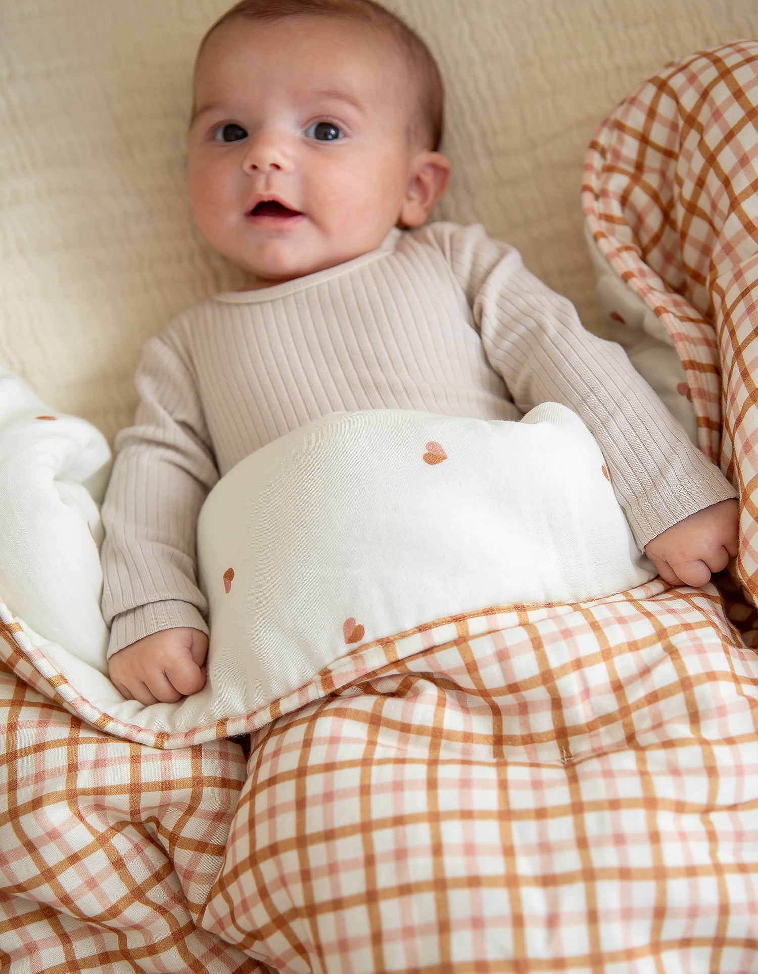 Gesteppte Baby-Decke - Herzchen