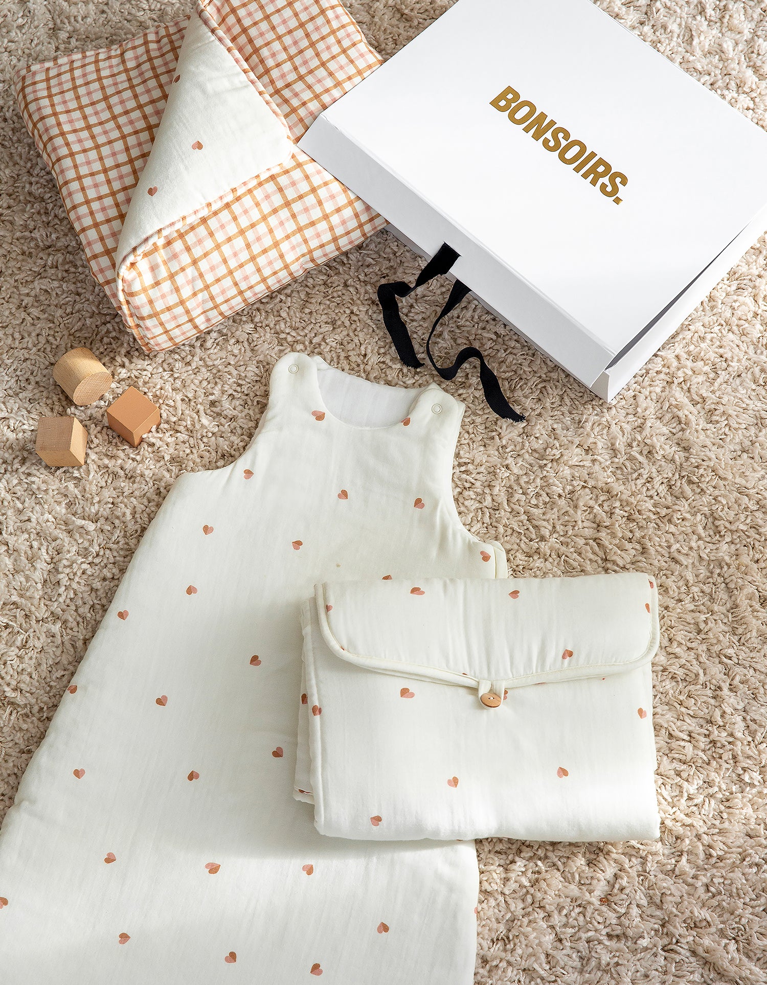 Gesteppte Baby-Decke - Herzchen