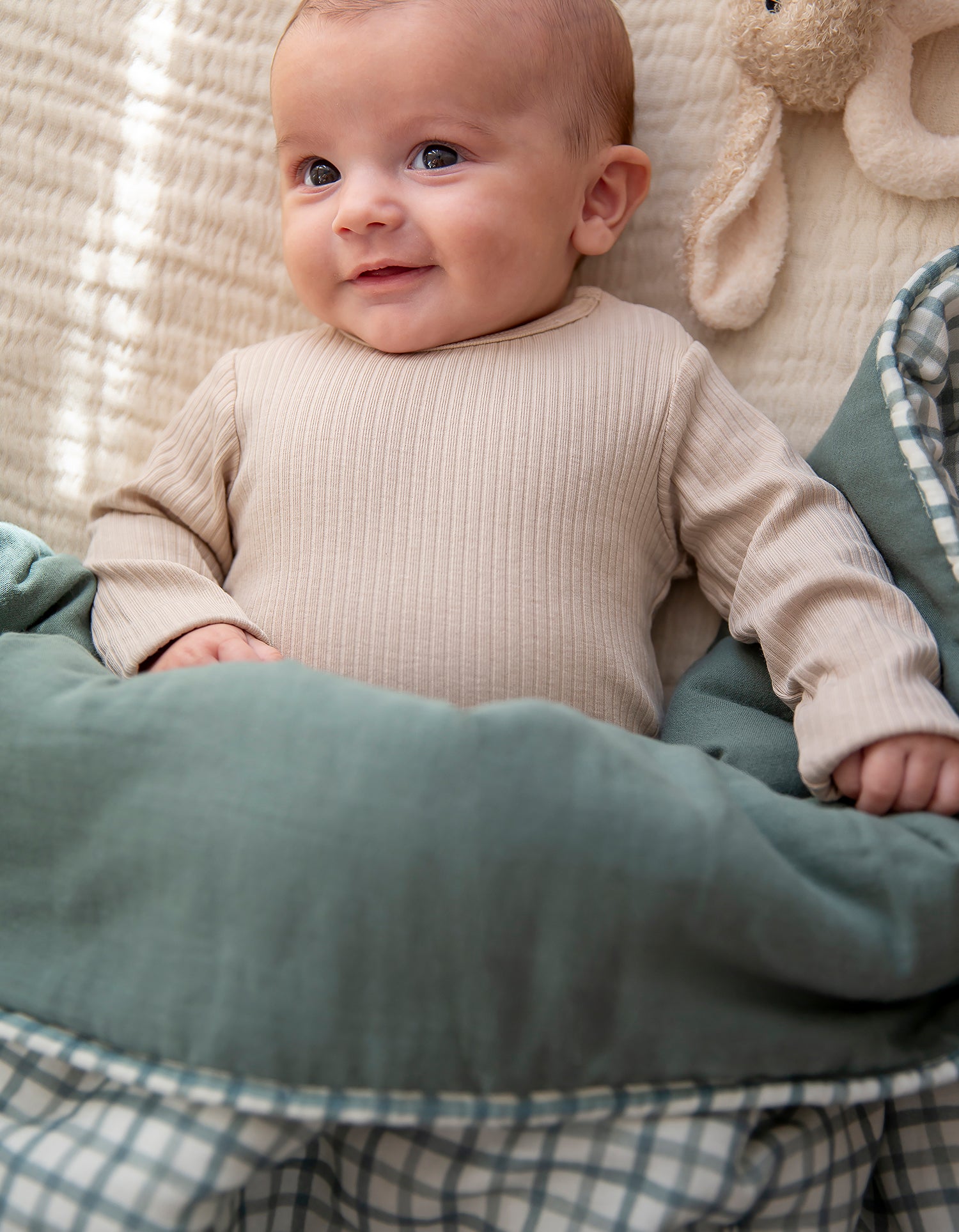 Gesteppte Baby-Decke - Gingham