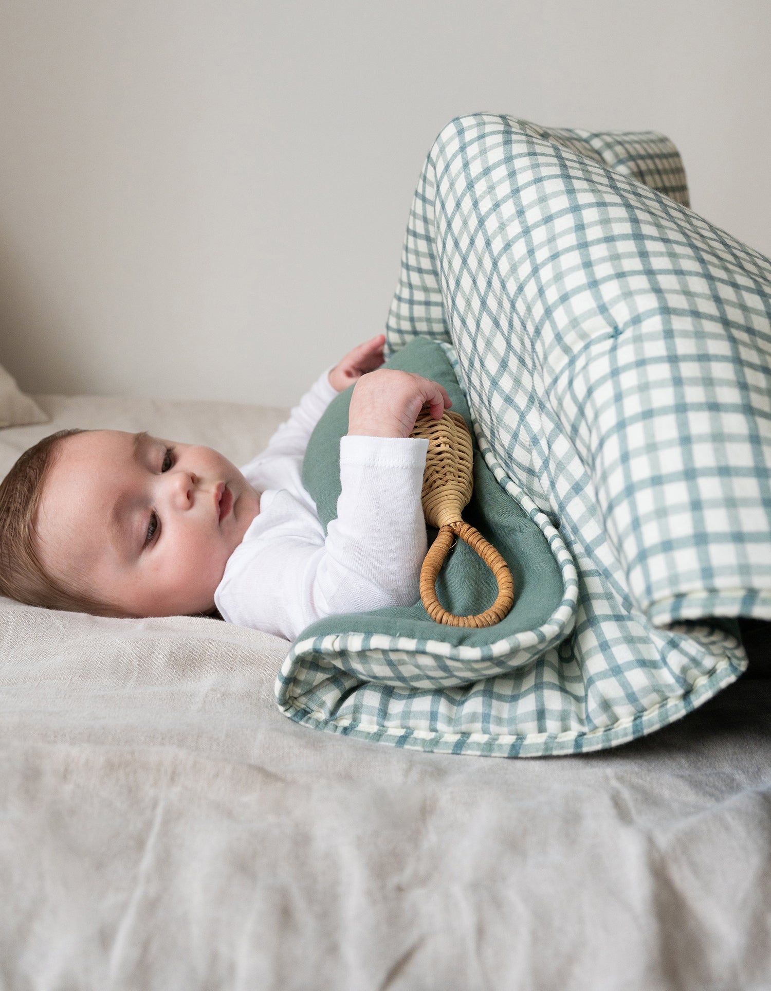 Gesteppte Baby-Decke - Gingham