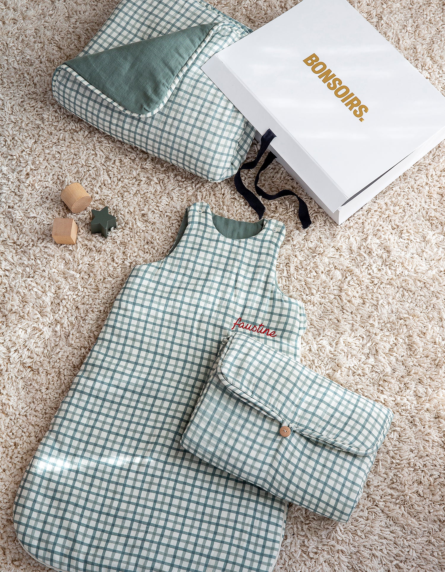 Gesteppte Baby-Decke - Gingham