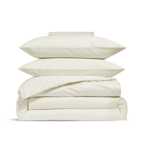 Satin Bettwäsche-set - Cremeweiss