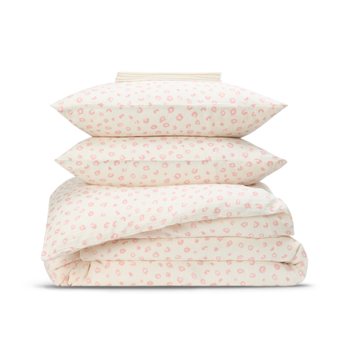 Set in Garza di Cotone - Leopardato Rosa