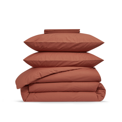 Complete set Percale katoen 120 draden - Terracotta