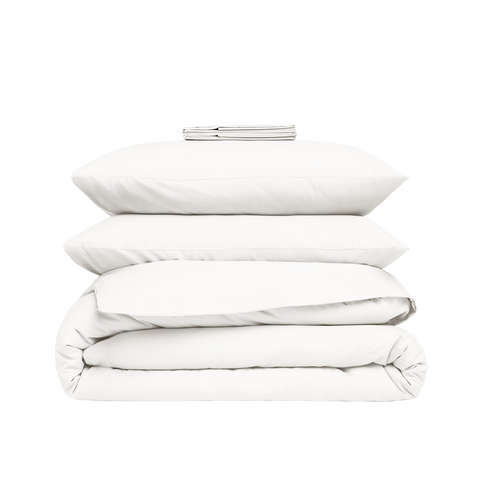 Satin Bettwäsche-set - Weiss