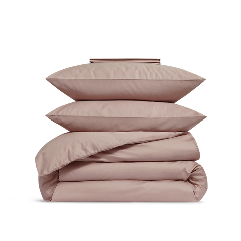 Set in Raso di cotone 200 fili - Rosa Blush