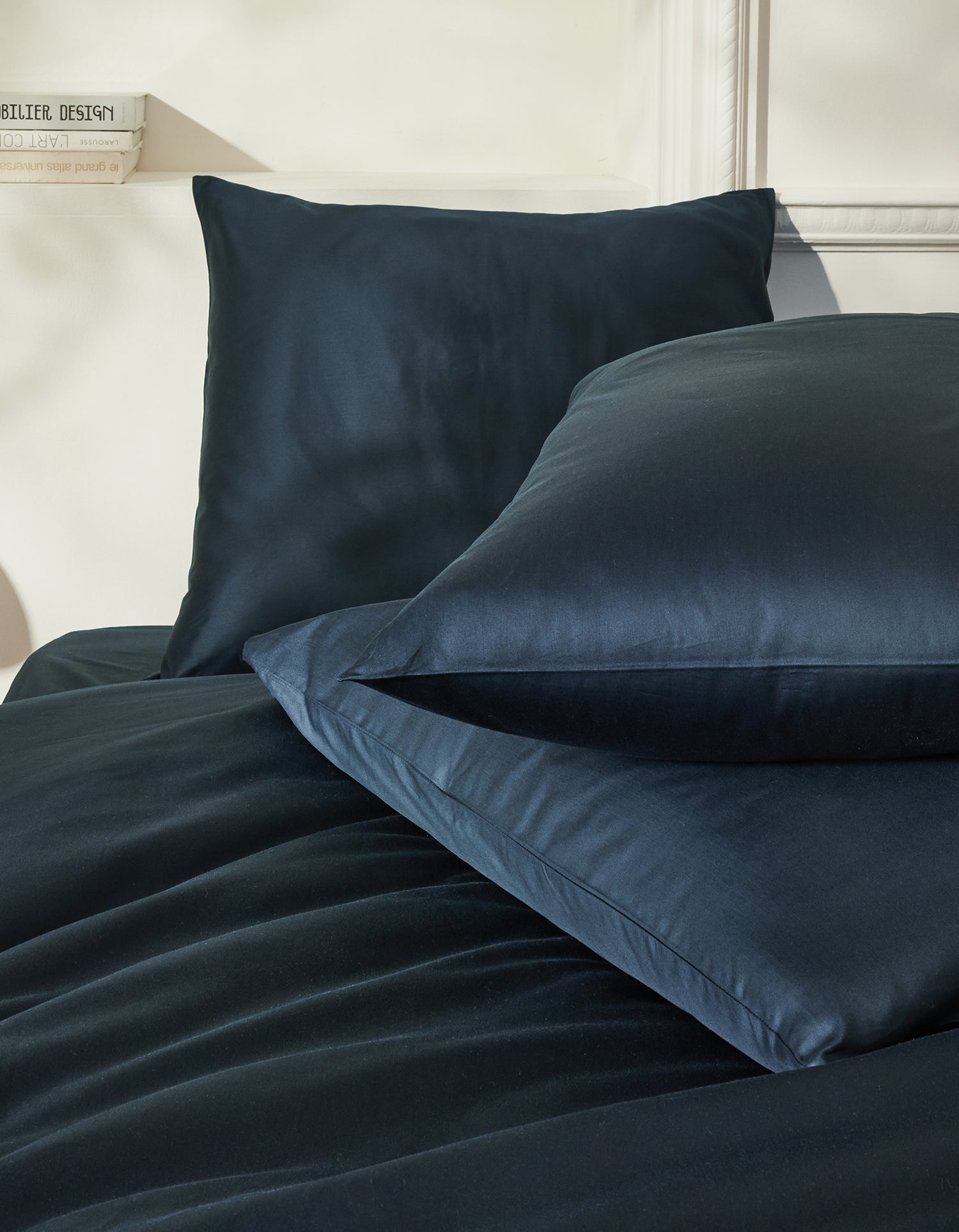 Copripiumino in Raso di Cotone a 200 fili - Blu Velour