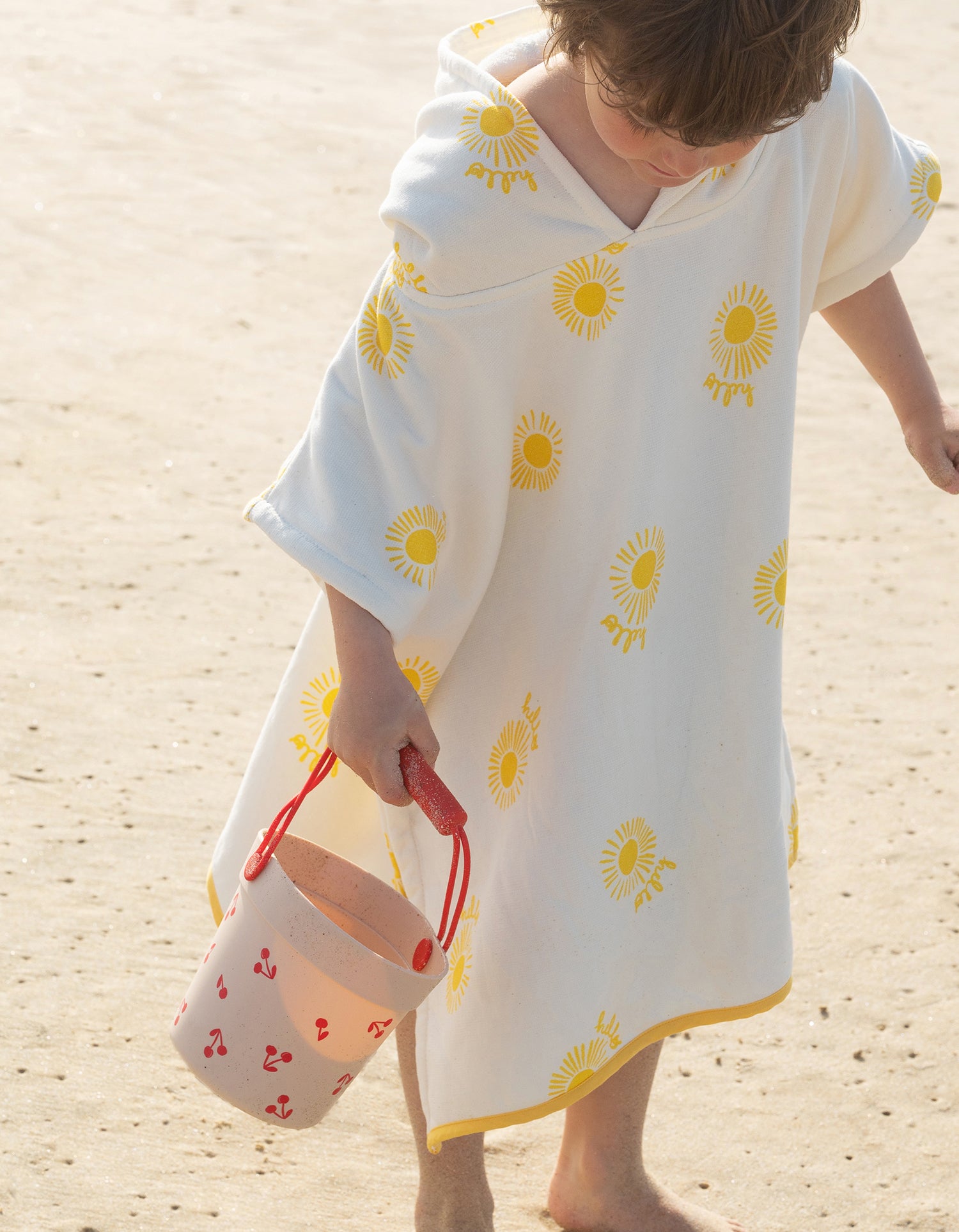 Kinderponcho mit Kapuze - Sonnen