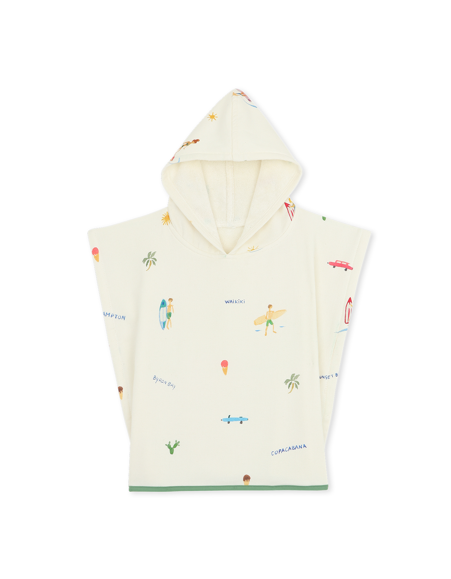 Kinderponcho mit Kapuze - Surfer