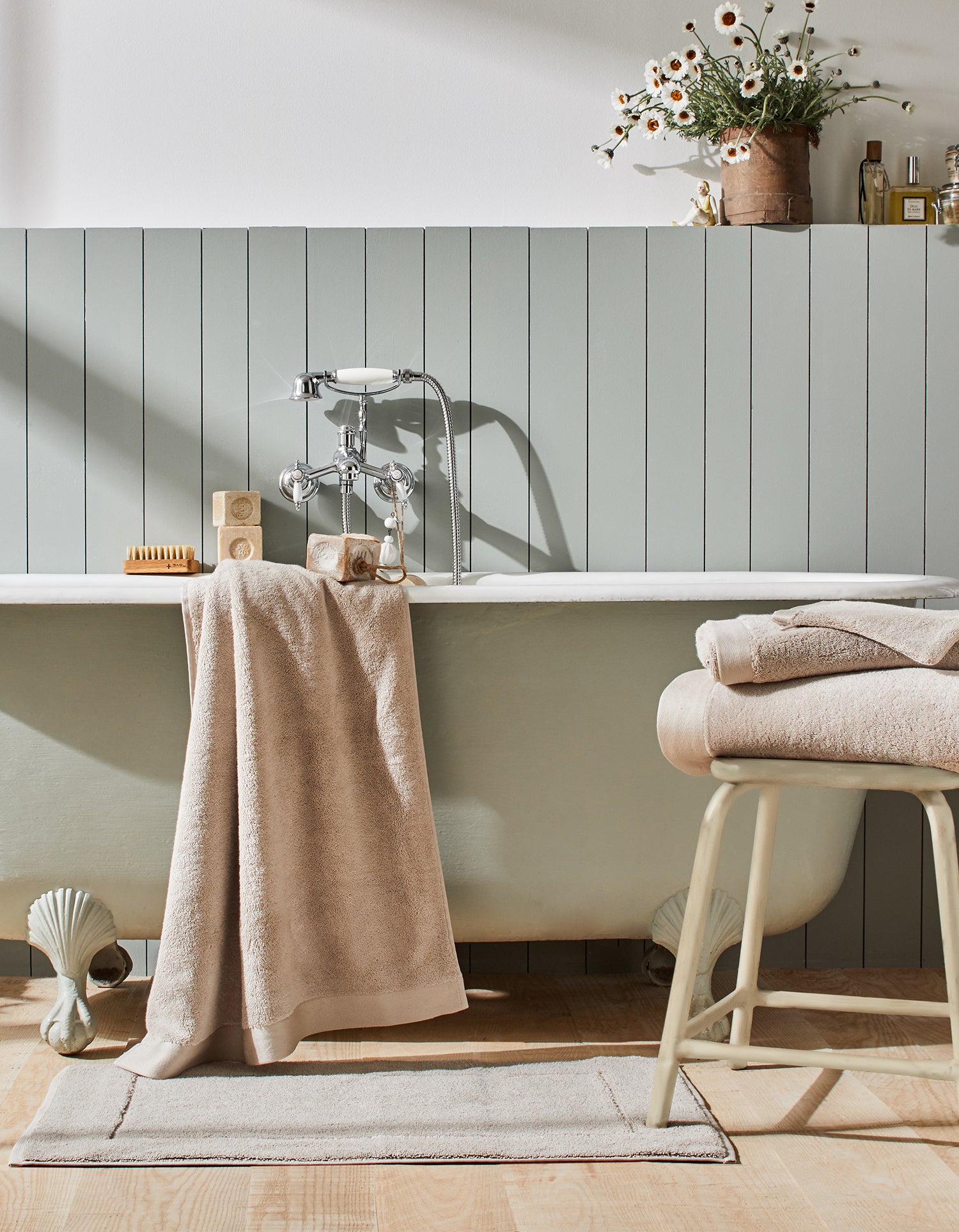 Serviette de bain moelleuse - Beige