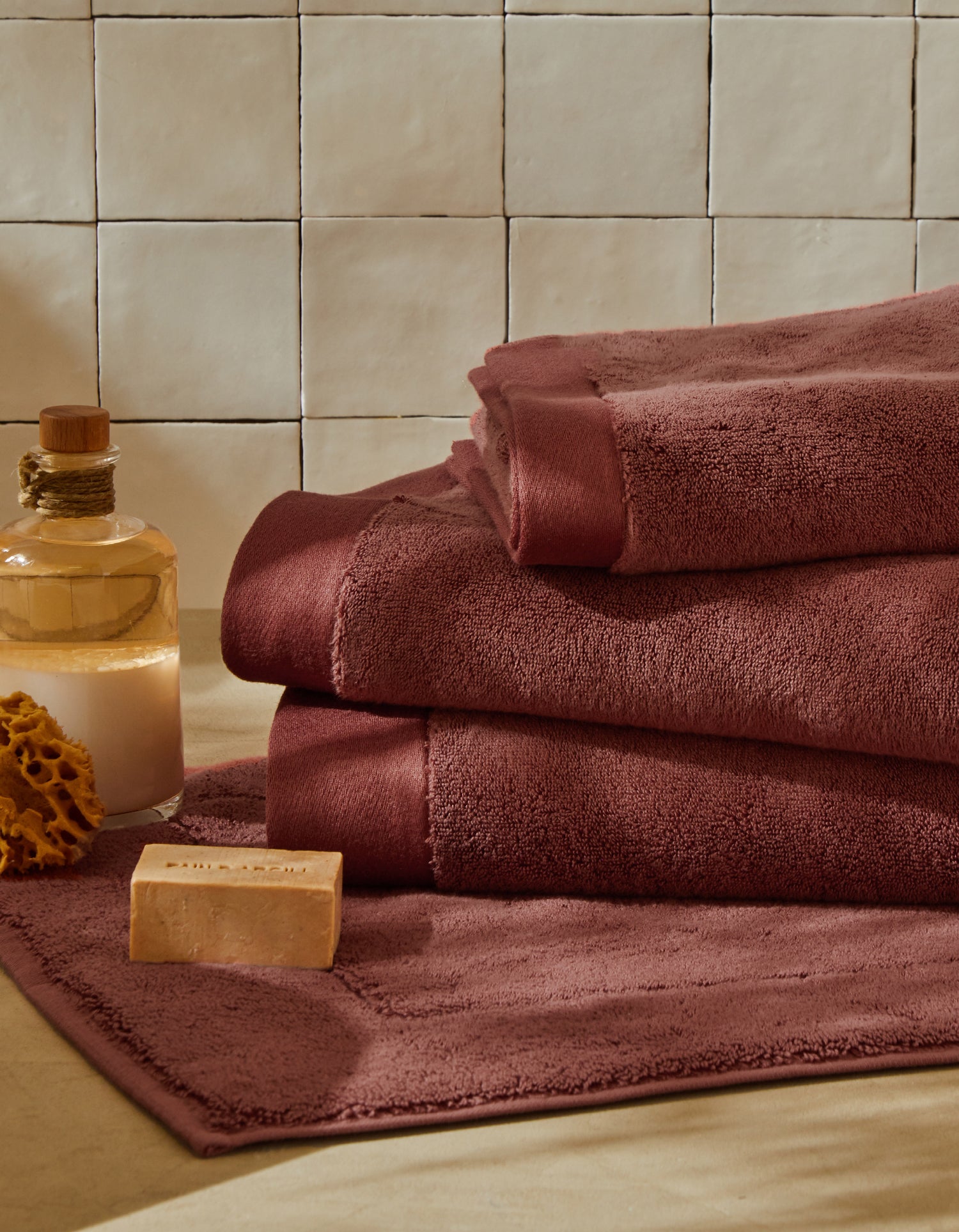Serviette de bain moelleuse - Terracotta
