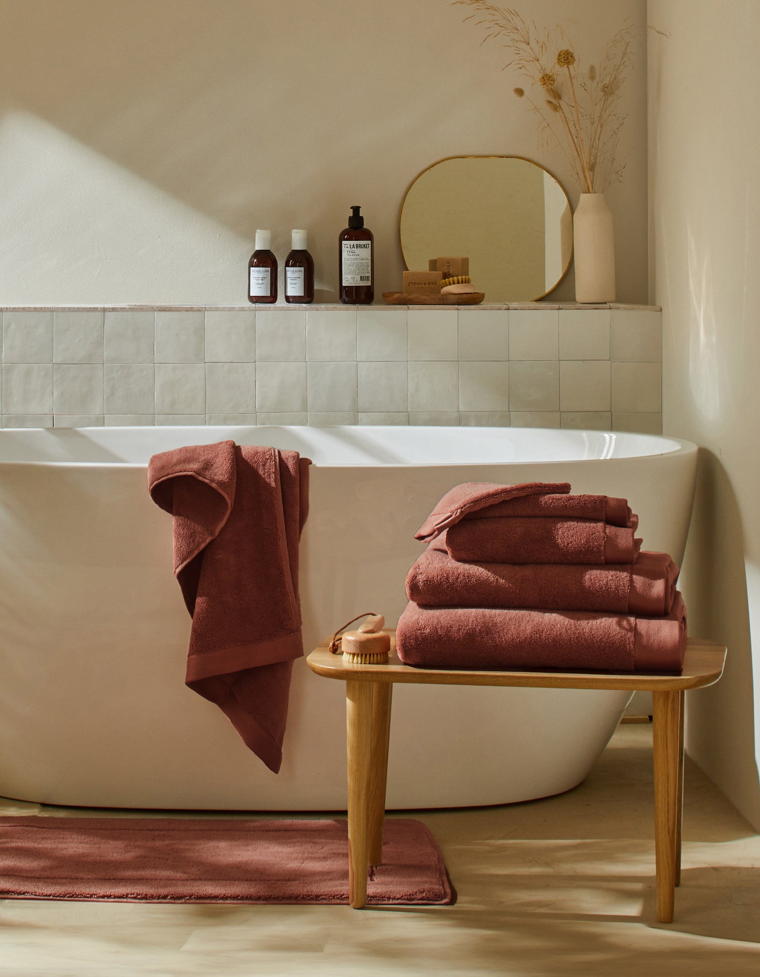Serviette de bain moelleuse - Terracotta