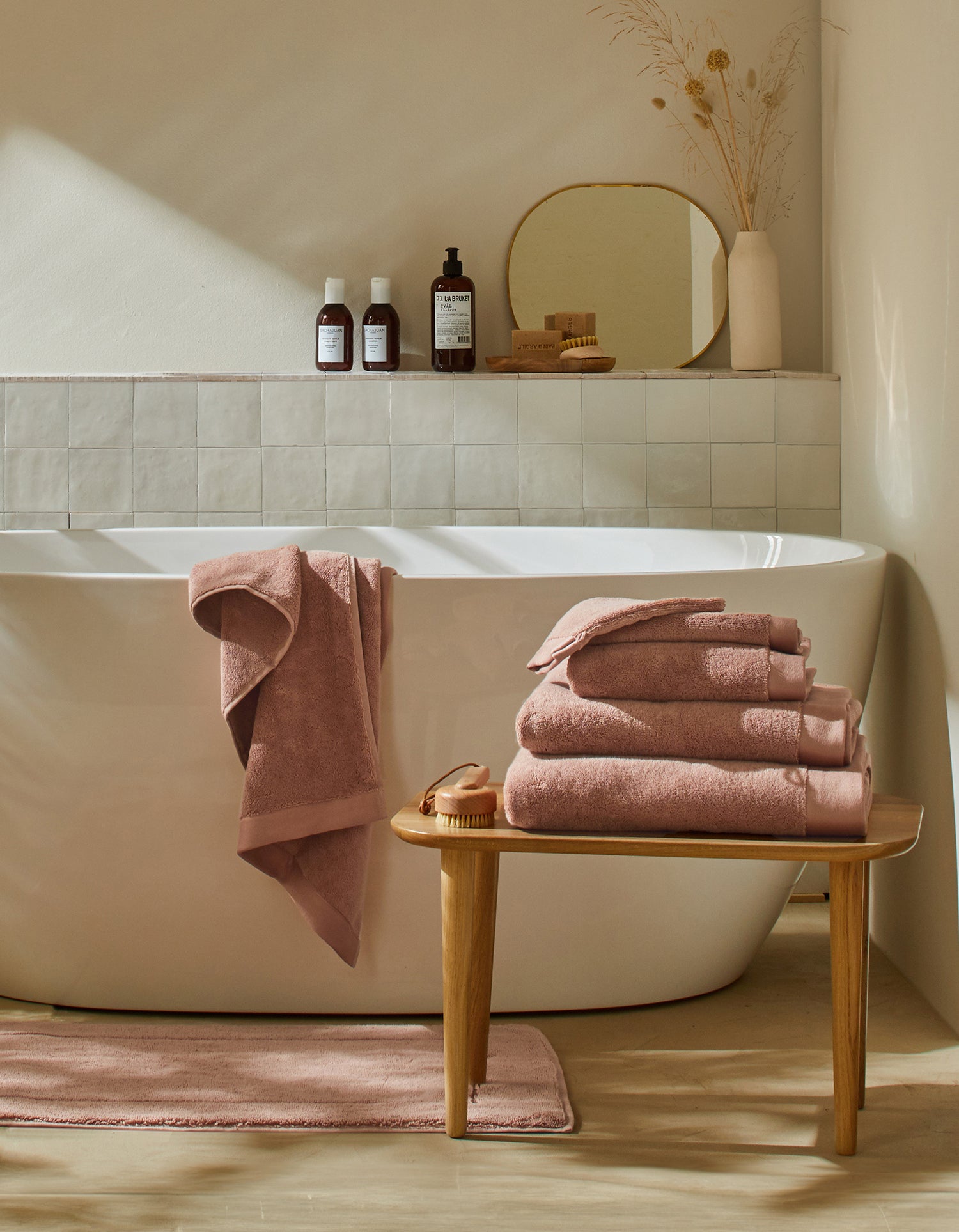 Serviette de bain moelleuse - Vieux Rose