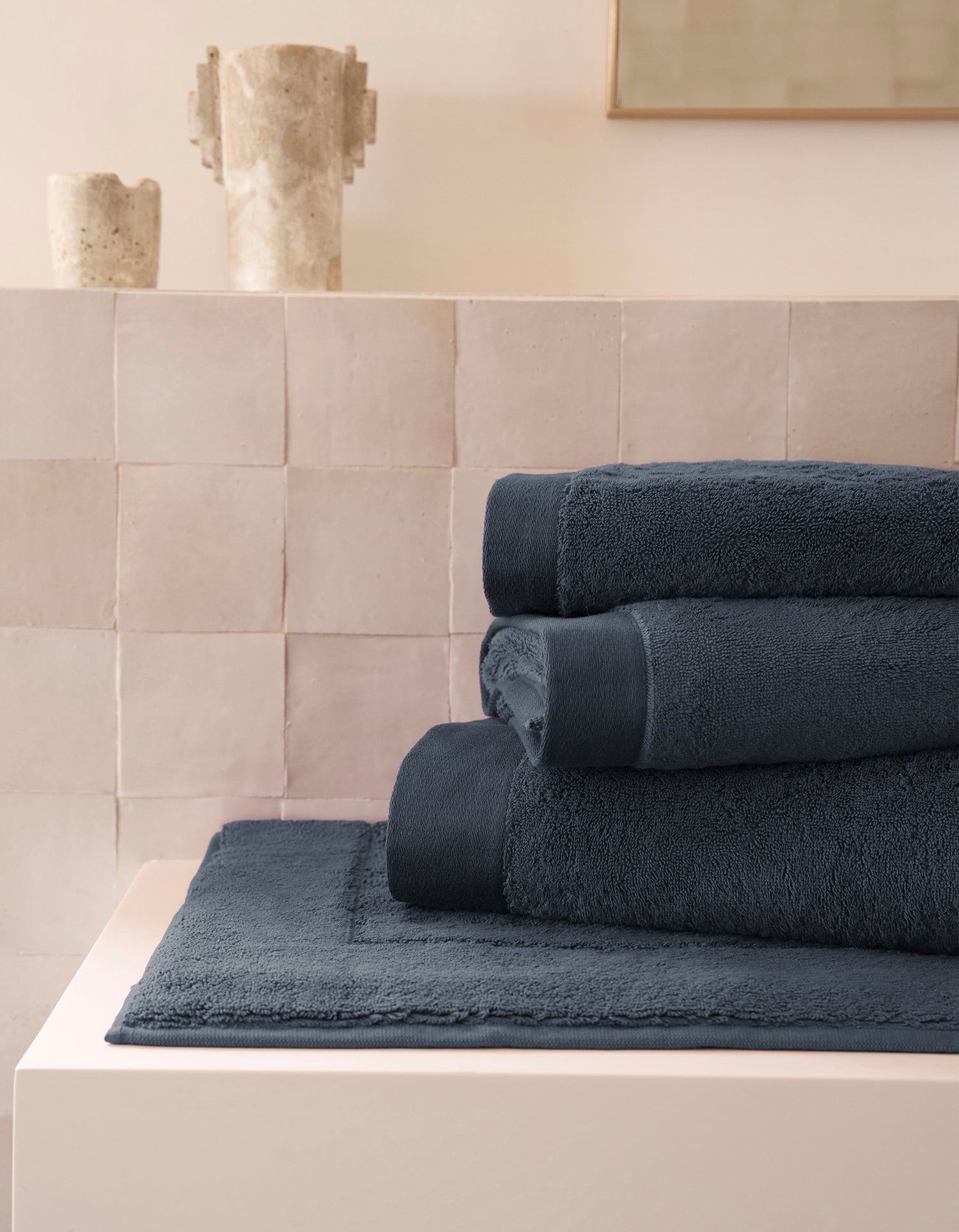 Serviette de bain moelleuse - Bleu Encre