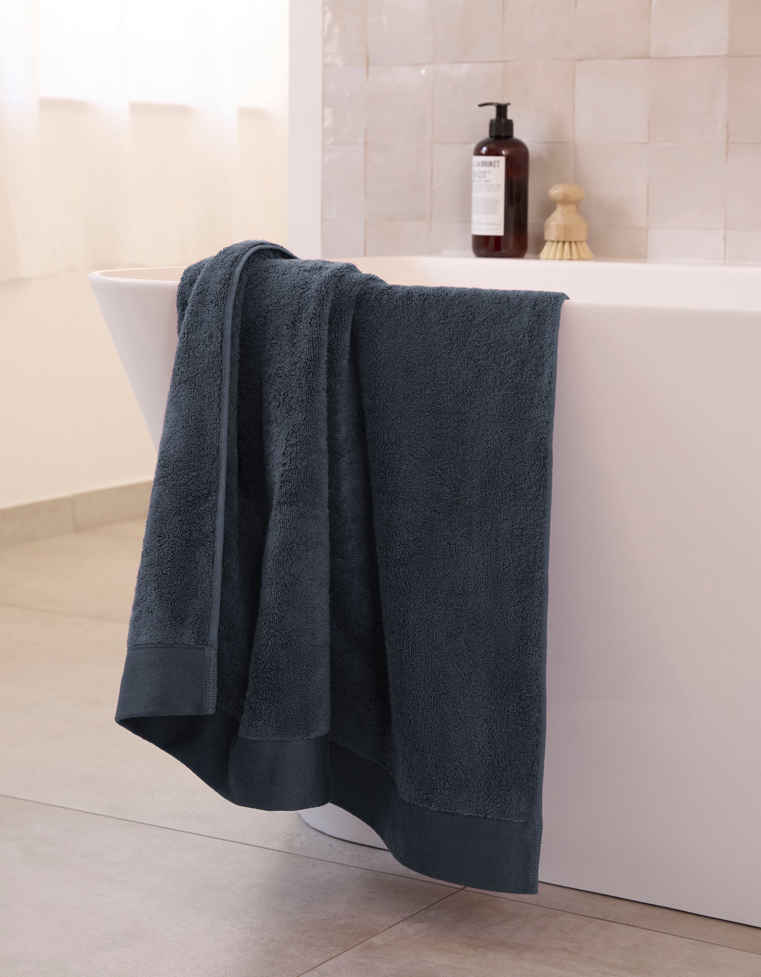 Flauschiger Badematte - Tintenblau