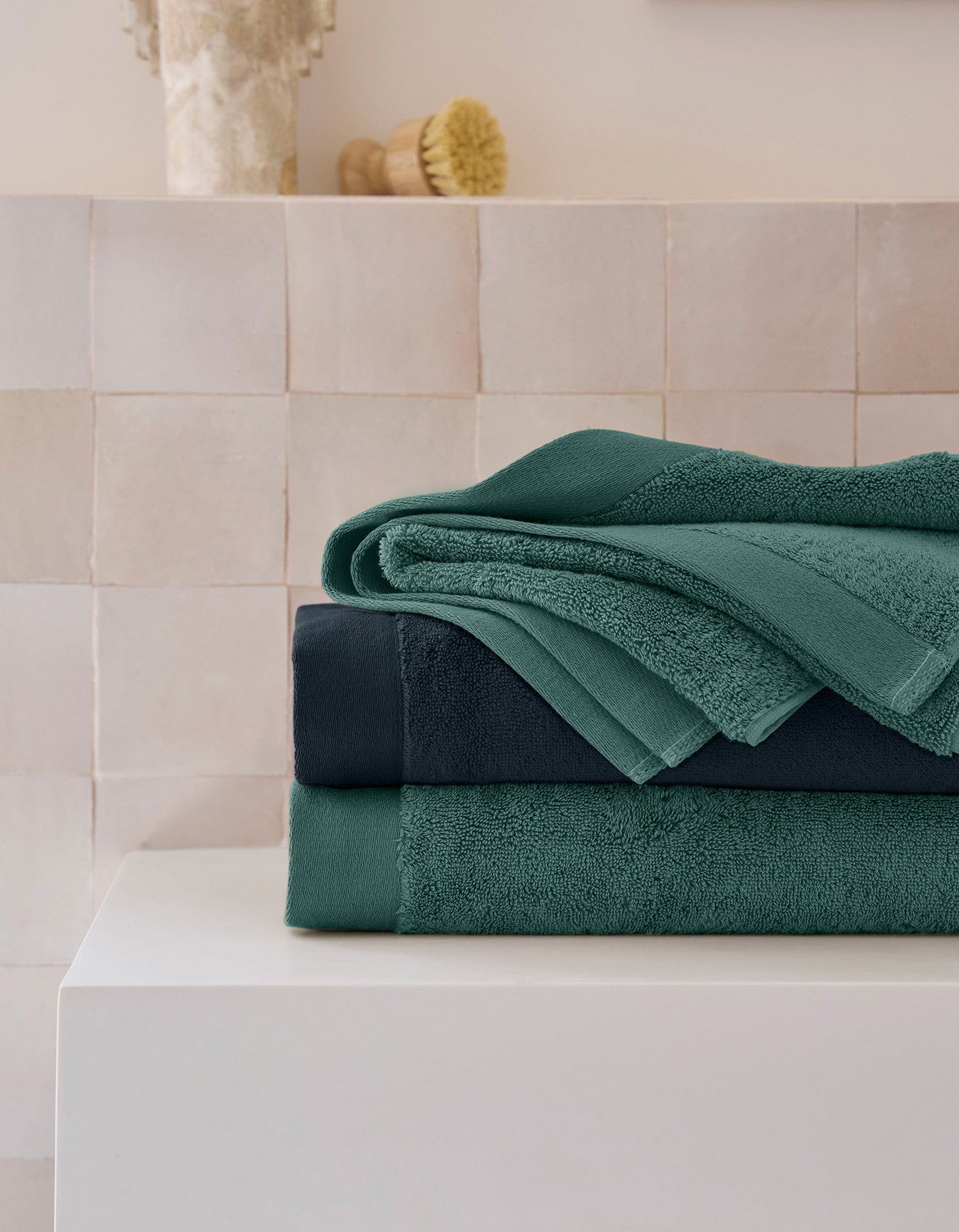Serviette de bain moelleuse - Vert Céladon