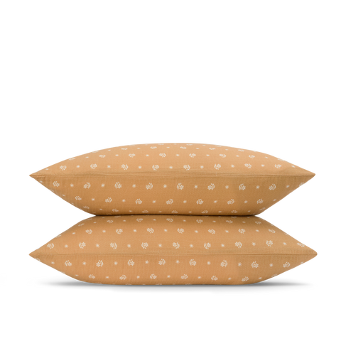 Taies d'oreiller x2 Gaze de coton double épaisseur - Bouton d'Or