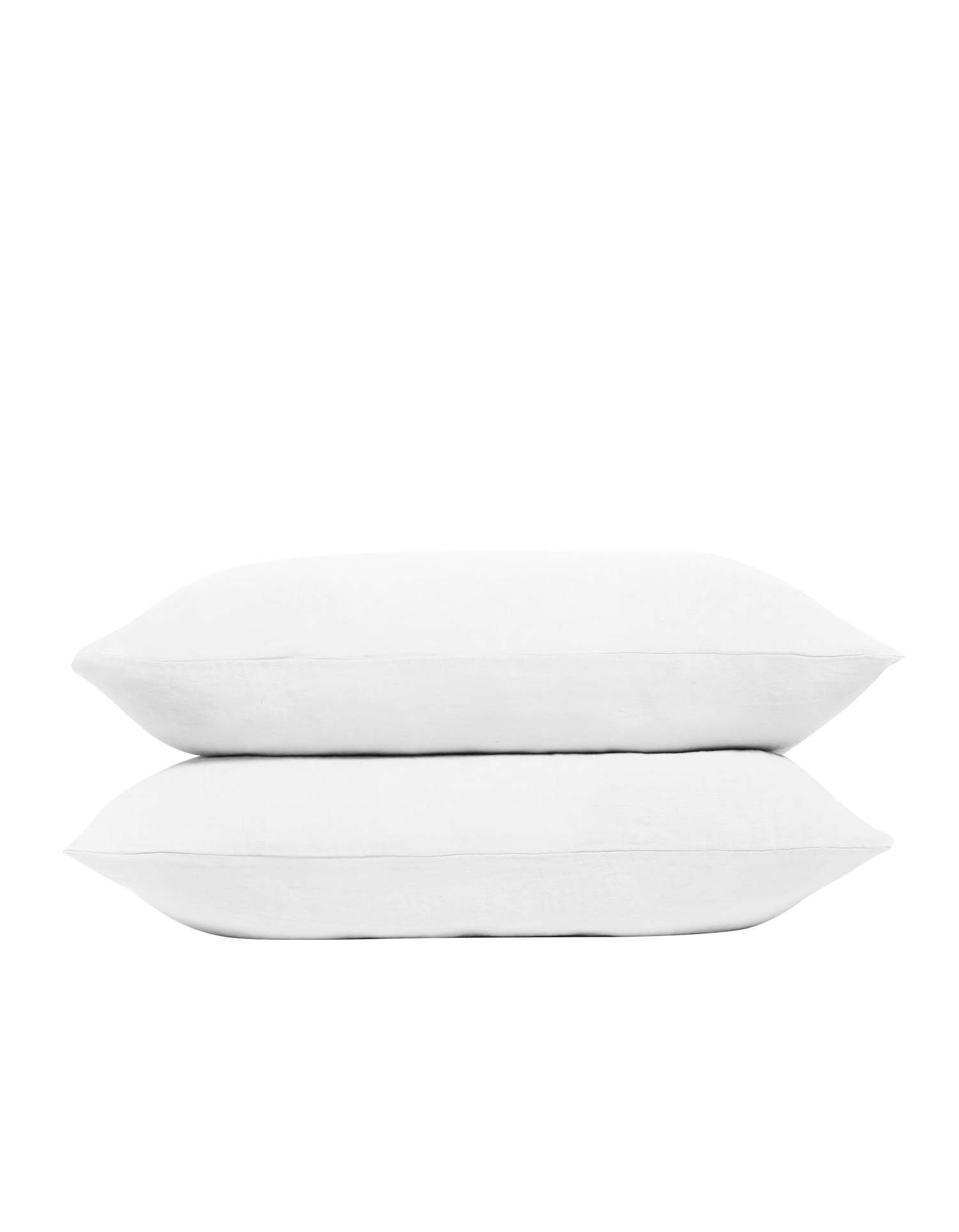 Taies d'oreiller Lin lavé français x2 - Juste Le Blanc