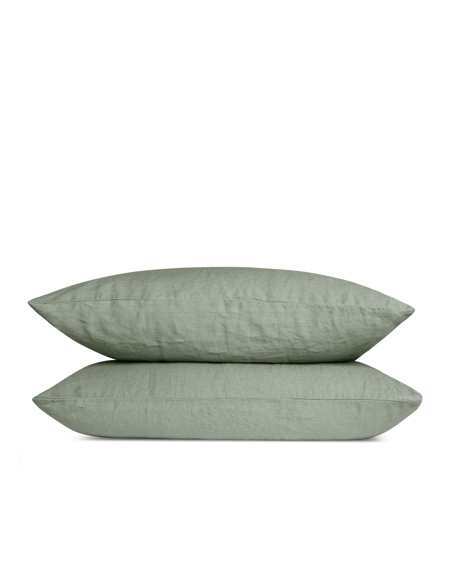 Taies d'oreiller Lin lavé français x2 - Juste Le Vert Doux